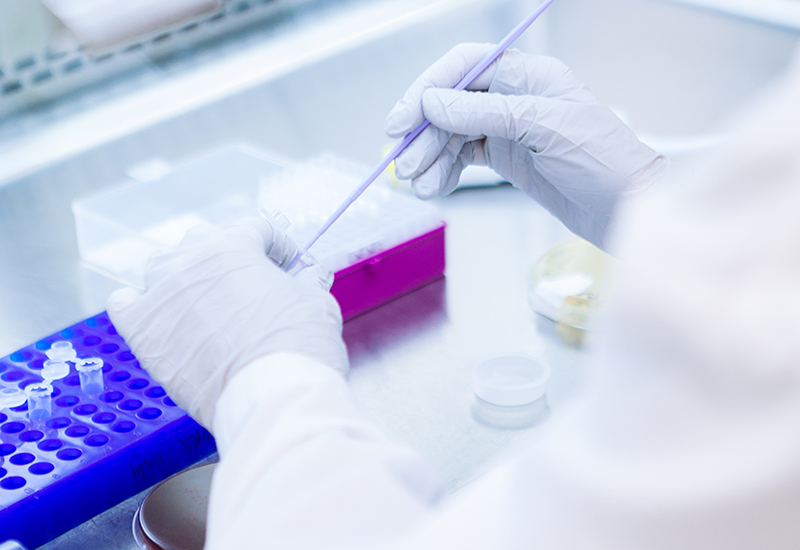 A scientist in a pharma lab carrying out testing